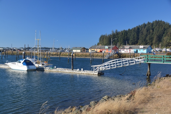 Winchester Bay's harbor and shops